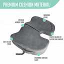 Premium Foldable Travel Seat Cushion - for Relief of Lower Back, Sciatic, Butt and Tailbone Pain - for Home & Office Use, Perfect for Travel or Driving - Coccyx Seat Cushion (Regular, Grey)