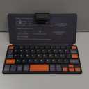 Doohoeek Universal Bluetooth Mini Keyboard, Wireless Compact Keyboard with Orange Navigation Keys & Any-Angle Stand for Android/ iOS/ Windows, Dual-Device Keypad for Phones/ Galaxy Z Fold/ iPad mini