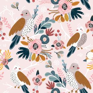 FANCYEASY Boho Bird Floral Leaf Peel and Stick Wallpaper for Bedroom Bathroom 12"x100" Self Adhesive Colorful Kids Wallpaper Removable Waterproof Contact Paper for Cabinets Shelf Liners Vinyl Mural