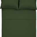 Best Season 4 Piece Bed Sheet Set (Queen Size Olive Green) 1 Flat Sheet,1 Fitted Sheet and 2 Pillow Cases,100% Brushed Microfiber 1800 Luxury Bedding,Deep Pockets,Extra Soft & Fade Resistant