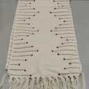 Caflife Boho Table Runner 13 x 90 Inch Long Natural Cotton Woven Runner with Tassels for Fall Home Dining Table dcor, for Modern Farmhouse Decor Coffee Table Runner, Rust and Beige