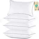 JOLLYVOGUE Pillows Standard Size Set of 4, Washable Supportive Full Size Bed Pillows with Super Soft Down Alternative Fill, Luxury Fluffy Hotel Quality for Side, Back and Stomach Sleepers