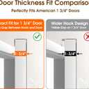 KitchLife Over The Door Hooks - Heavy Duty 5-Hook Organizer, 80lb Total Capacity for Robes, Coats & Towels, Fits 1 3/4" Doors, L18U, Gap-Free & Scratch-Free Design, White,2-Pack