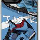 Sports Shoes Brand Phone Case Compatible with iPhone 13/14 Case 6.1 inch, Cool Ins Off Classic Sneakers White or Black Label Aesthetic Non-Slip Shockproof Drop Protection Cover
