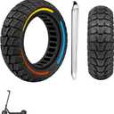 10x3 Inch Electric Scooter Solid Tires, 80/65-6.5 Replacement Rubber Tyre,255x80 Tubeless for Zero 10X& Vsett 10+& Kaabo Mantis& Kugoo M4/ M4 Pro&Motus PRO 10& Joyor S10S,Three-Color(1PCS)