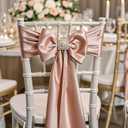 Pack of 50 Hot Pink Satin Chair Sashes Bows 7x108 inches Chair Ties Fushcia Chair Sashes Ribbons for Wedding Party Brithday Anniversary Ceremony Christmas Decor - Hot Pink