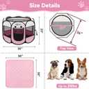 Siedihit Dog Cat Playpen, Puppy Pet Playpen Indoor for Dog Crate Tent Cage Outdoor, Portable Pop Up Dogs Enclosure Kennel with Carrying Case for Dogs/Cats/Rabbits (Pink with Pad, Medium)