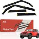 R-GEE in-Channel Window Rain Guards Fit for Jeep Wrangler JL/Jeep Gladiator 2018 2019 2020 2021 2022 2023 2024, Window Vent Wind Deflectors Visors Shades Exterior Car Accessories, 4 Pieces