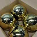 4 Pcs 6 inch Extra Large Gold Christmas Ornaments Balls Plastic Giant Jumbo Shiny Xmas Tree Hanging Decoration for Home Outside Holiday Lawn Yard Party (4, Gold, 6 in)