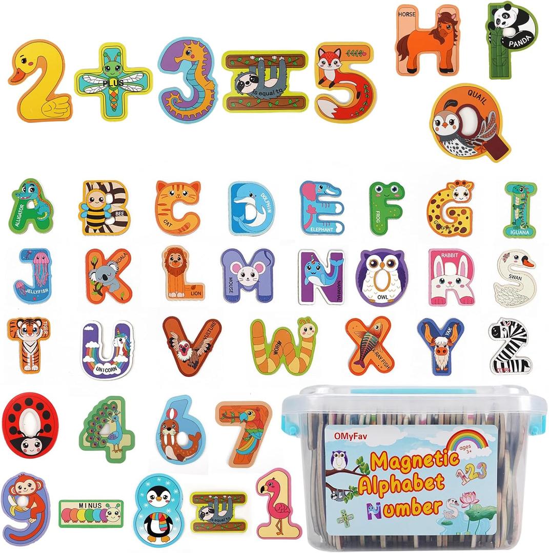 Magnetic Letters and Numbers for Kids - Colorful ABC Magnetic Letters for Grandkids Stocking Stuffers for Kids Preschool Learning Spelling