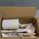 Umite Chef Silicone Kitchen Utensil Set, 34PCS Heat Resistant Kitchen Gadgets and Tools With Grater, Cream White Wood Handles for Nonstick Cookware