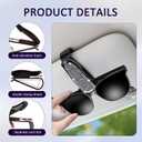 panthra 4 PCS Bling Rhinestones Sunglasses Clip for Car Visor, Fashionable and Shiny Visor Clip for Sunglasses with Ticket Card Clip Girl Car Accessories Interior for Women Girls (White, Pink)