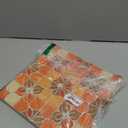 IVN 10PCS 12x12 Inch Orange Brown Retro Floral Geometric Design Floor Tiles Peel and Stick Removable Self Adhesive DIY Vinyl Flooring Stickers for Kitchen Bathroom Living Room Entryway Home Decor (Tangerine Petal Grid Tiles)