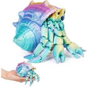 3D Printed Hermit Crab Fidget,3D Printed Dynamic Animals Toy,Full Articulated Flexible Crystal Hermit Crab Fidget Toys,Adults Fidget Toys for Autism ADHD,Home Office Decor (Mini)