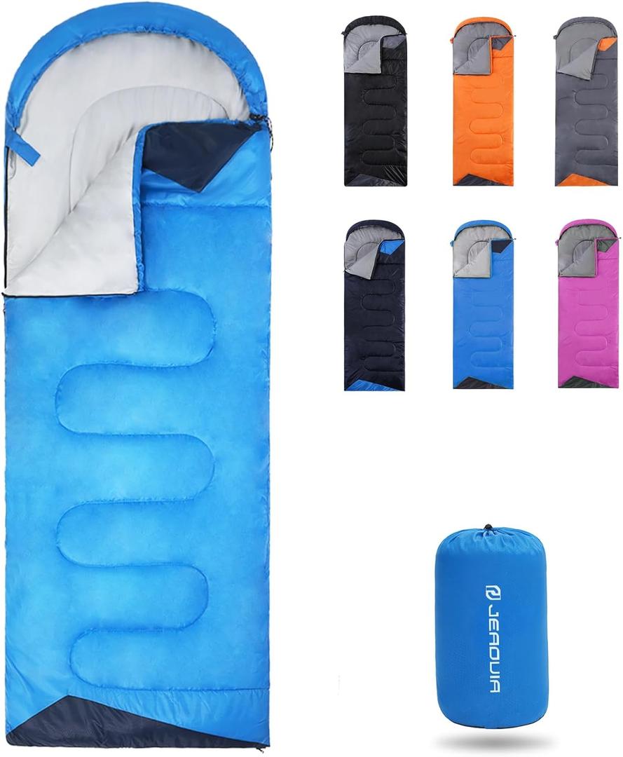 Sleeping Bag for Kids Adults Boys Girls Youth, Cold&Warm Weather, Backpacking Ultralight Lightweight Compact Waterproof for Camping Hiking - (Summer, Spring, Fall) - 50 Degree