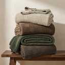 EVERGRACEHOME Modern Checkered Chenille Throw Blanket, Soft Cozy Plaid Knitted Blanket for Sofa & Couch, Decorative Knit Throw for Bed and Living Room, Camel Brown, 60" x 80"