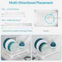 Dish Drying Rack Kitchen - Dish Racks for Kitchen Counter Space-Saving, Dish Drainer with Automatic Drain and Adjustable Spout, Dishwasher Rack with Cutlery Holder, Easy to Install, White (1 Tier - White)