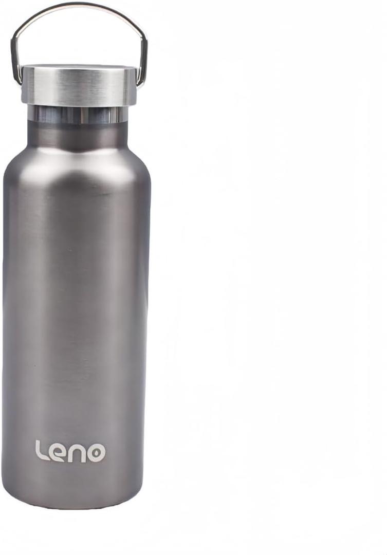 Stainless Steel Insulated Water Bottle, Double Wall, Wide Mouth, Leak Proof, Keep Drinks Cold and Hot, Sport & Camping Hiking Bottle with Handle (17, ounces)