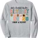 Labor L&D Nurse Swaddle Baby Beautiful Day for a Birthday Sweatshirt S