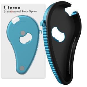 Multifunctional Bottle/Jar and Can Opener,Twist-Off Plastic Water Bottle,Pull Tab Soup,Magnet Beer Opener,for Weak Hands,Seniors,Elderly,Rheumatoid Arthritis,Lid Seal Remover (Black)