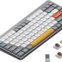 nuphy Air75 V2 Portable 75% Mechanical Keyboard,Wireless Keyboard,Supports Bluetooth/2.4G/USB-C RGB Gaming Keyboards,Compatible with Windows/Mac OS/Linux Systems Grey-Gateron Brown Switch