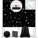 Magnetic Blackout Shades Temporary Blackout Curtains 100% Blackout Blind Window Cover for Windows and Doors, Cut to Any Size/Shape (118"x57") (Moon & Stars)