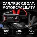 NEXPOW Car Jump Starter 2026 Upgraded Car Battery Jump Starter Pack 3000A Peak for Up to 9.0L Gas and 7.0L Diesel Engine 12V Auto Battery starter Jumper Cables Portable Lithium Jump Box with USB QC3.0