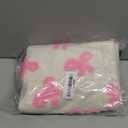 AVOIN colorlife Pink Bow Throw Pillow Covers, 18 x 18 Inch Soft Plush Faux Fur Jacquard Cushion Case Decoration for Girl Gift Bedroom Holiday Home Sofa Couch Set of 2