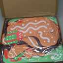 12 Pcs Christmas Gingerbread Gender Reveal Decoration Boy or Girl Yard Signs with Stake Christmas Baby Shower Decorations Gender Reveal Yard Letters Lawn Decor Outdoor Red Green Xmas Party Supplies