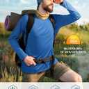Roadbox Mens UPF 50+ UV Sun Protection Shirts Outdoor Long Sleeve SPF Rash Guard for Fishing Hiking Swimming Running, Large