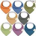KeaBabies 8-Pack Organic Baby Bandana Bibs for Boys, Girls - Super Absorbent Triangle Baby Bibs for Drooling and Teething Infant, 100% Cotton Extra Soft for Newborn, Infant 0-36 Months (Cruise)