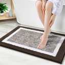 OLANLY Bathroom Rugs 36x24, Extra Soft and Absorbent Microfiber Bath Mat, Non-Slip, Machine Washable, Quick Dry Shaggy Bath Carpet, Suitable for Bathroom Floor, Tub, Shower (Large, Brown)