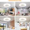 Multifunctional Ceiling Fan with Light & Remote Control, E26 Socket, Dimmable LED Bulb, Silent Operation, Ideal for Bedroom, Kitchen, Garage, Bathroom - White