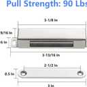 2 Pack | Heavy-Duty Magnetic Door Catch - 90lb Pull Force, Stainless Steel, Anti-Rust, Ideal for Screen Door, Pantry Door, Barn and RV Doors.