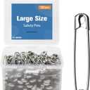 ZIPCCI 3 Inch Large Safety Pins - 100 Pcs Heavy Duty Steel Wire Pins (Large Size)