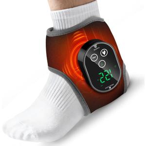 Ankle Heating Pad with Massager, Foot Massager with Heat, Ankle Heating Pad Heated Wrap Brace for Pain Foot, Foot Warmer Gift