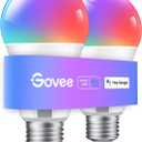 Govee Smart Light Bulbs, WiFi & Bluetooth Color Changing Light Bulbs, Music Sync, 16 Million DIY Colors RGBWW Color Lights Bulb, Work with Alexa, Google Assistant Home App, 800 Lumen, 2 Pack