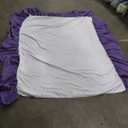 Ruffled Bed Skirt with Split Corners - King, White, 18" Drop Bedskirt- Blissford Dust Ruffle, Purple