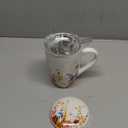 GBHOME Tea Mug with Infuser and Lid, 18 Ounce Large Ceramic Loose Leaf Tea Cup, Microwave, Dishwasher Safe Tea Steeping Mug, Pefect Gift For Tea Lover (Floral)