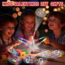 28 Pack Valentines Day Gifts for Kids LED Finger Lights Toys with Valentines Day Cards for Kids Classroom, Non-Candy Class Exchange Gifts Valentine Party Favors Bulk for Boys Girls