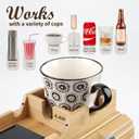 GIIFER Couch Cup Holder Tray4 in 1 Couch armrest Table with Side Storage PocketCouch arm Tray Anti-Slip, Bamboo Couch Table for Drinks, Snacks, Cup, Remote and Phone for Most Armrests on Couches