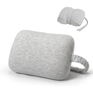 Love&go Portable Small Travel Pillow, Made with Soft Memory Foam Pillow and Breathable Cover, for Backpacking Hiking, Camping, Airplane and Car Trip (Gray)