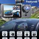 Dash Cam Front and Rear Inside,4K Full HD 3 Channel Dash Camera for Cars, Free 32GB Card, Dashcam with Night Vision, G-Sensor, 24H Parking Mode, 170°Wide Angle, Loop Recording