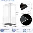 DuvinDD Acrylic Display Case for Large Collectibles, 29 inch Tall Clear Display Box for Lego NASA Artemis 10341 42221, for Bearbrick 1000% Doll, Dustproof Protective Showcase with Black Base