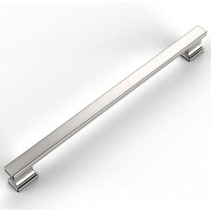 Amerdeco 6 Pack Champagne Bronze Cabinet Pulls 15 Inch(381MM) Hole Centers Kitchen Cabinet Handles Cabinet Hardware Kitchen Handles for Cabinets Cupboard Handles Drawer Pulls ZH0019 (15"/381MM Hole Center, Brushed Satin Nickel)