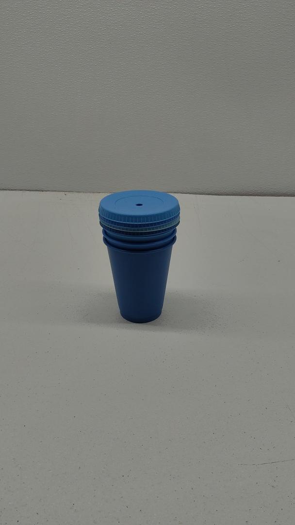 Little Table Cup,Lid ,4 Cups,17 Oz, Blue
