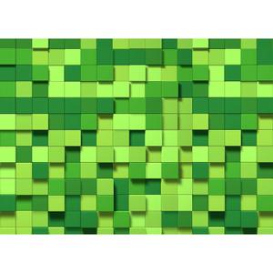 8X6FT Cube Pattern Photo Backdrop Green Square Party Photography Background Event Decoration Backdrop Cartoon Theme Birthday Party Wedding BY316