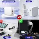 USB-C Wall Charger, 40W 4-Port (2USB-C PD + 2USB-A QC) Fast Charging Block for iPhone 17 16 15 14 13 12 11 XS XR Pro Max Plus Mini Air, Power Adapter for iPad, Andriod Phone Accessory, 2-Pack White