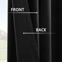 HUTO Blackout Curtains and Drapes for Bedroom - Extra Long Room Darkening Thermal Insulated Solid Window Antique Copper Grommet Draperies for Living Room (Black, 1 Pair, 52 x 96-Inch)