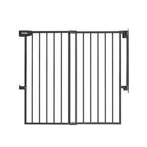 Babelio Baby Gate for Stairs, Kitchen & Doorways, No Bottom Bar| Easy Install| One-Handed Operation| Auto-Close| Hardware Mount Safety Dog Gate (Black, 34" H, 29.7-46.5" W)